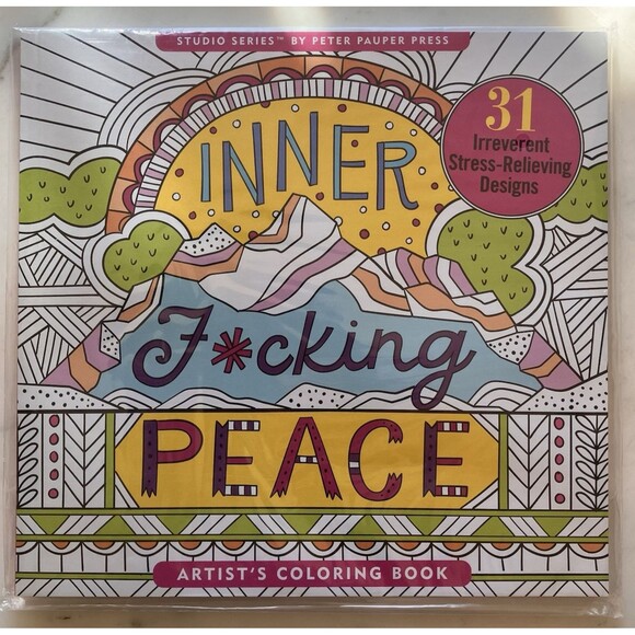 NEW Studio Series by Peter Pauper Press Adult Coloring book Inner F*cking Peace - Picture 1 of 5